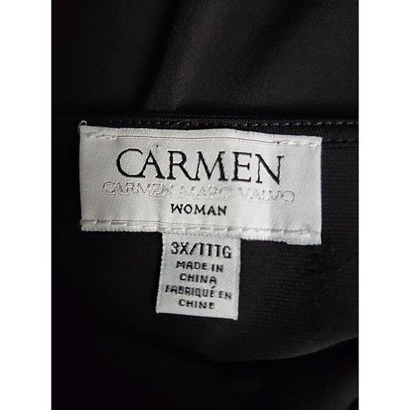 Carmen Marc Valvo Top 3X Womens Black Sleeveless Tunic With Chain Accents EUC - Picture 7 of 10
